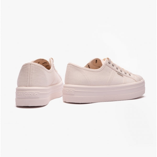 BARCELONA MONOCHROME Womens Platform Trainers Cotton