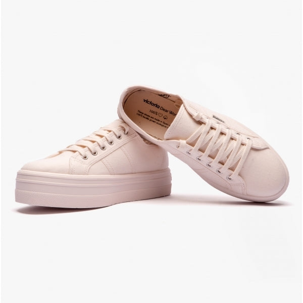 BARCELONA MONOCHROME Womens Platform Trainers Cotton
