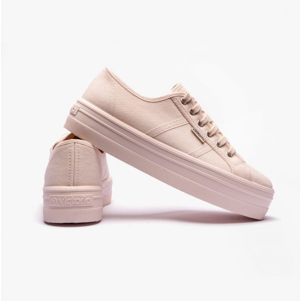 BARCELONA MONOCHROME Womens Platform Trainers Cotton