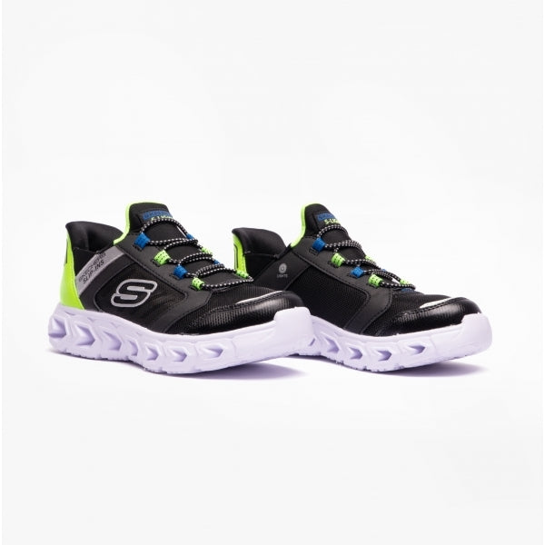 Skechers 403843L/BKLM HYPNO-FLASH 2.0 - ODELUX Boys Trainers Black/Lime