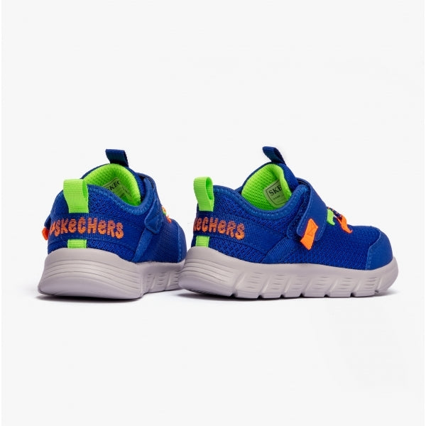 Skechers 407303N/BLOR COMFY FLEX - RUZO Boys Trainers Blue/Orange