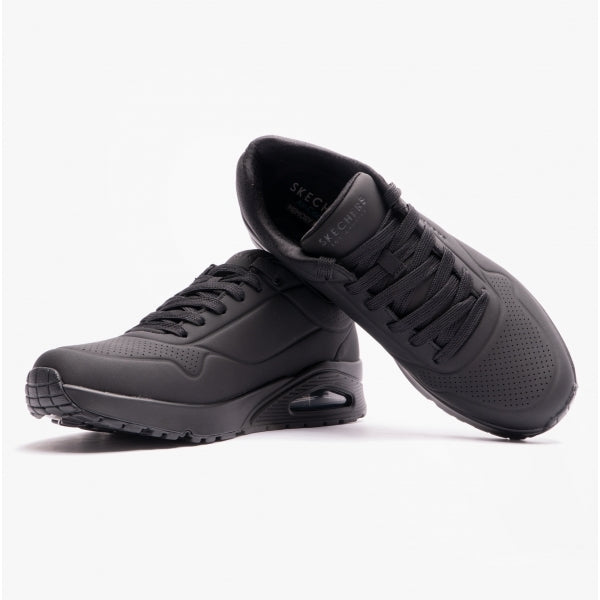 Skechers 52458/BBK 52458 UNO - STAND ON AIR Mens Trainers Black Knit