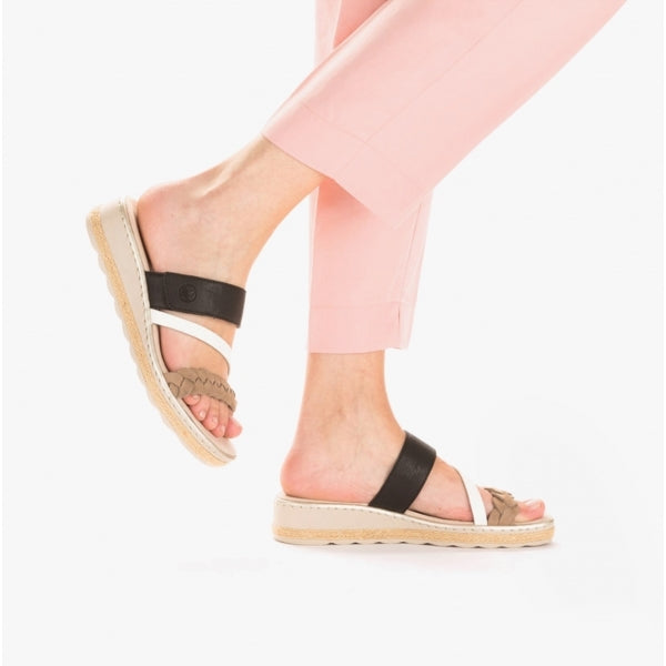 61758-90 Womens Mules Beige Multi