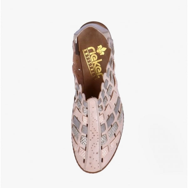 Rieker 46778-64 Womens Slingback Shoes Beige Multi
