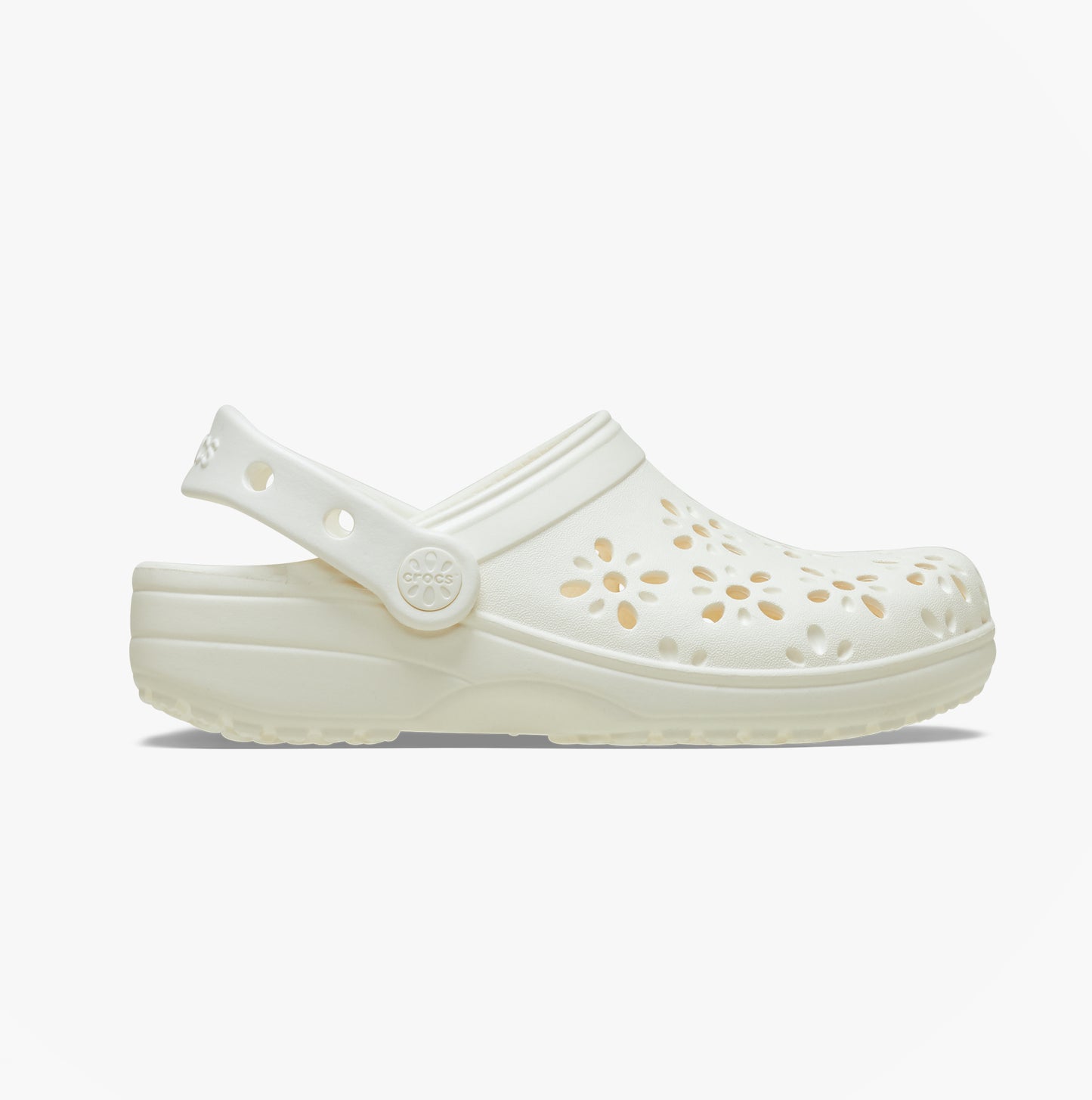 Crocs 210927 CLASSIC FLORAL CUT OUT Womens Clogs Chalk