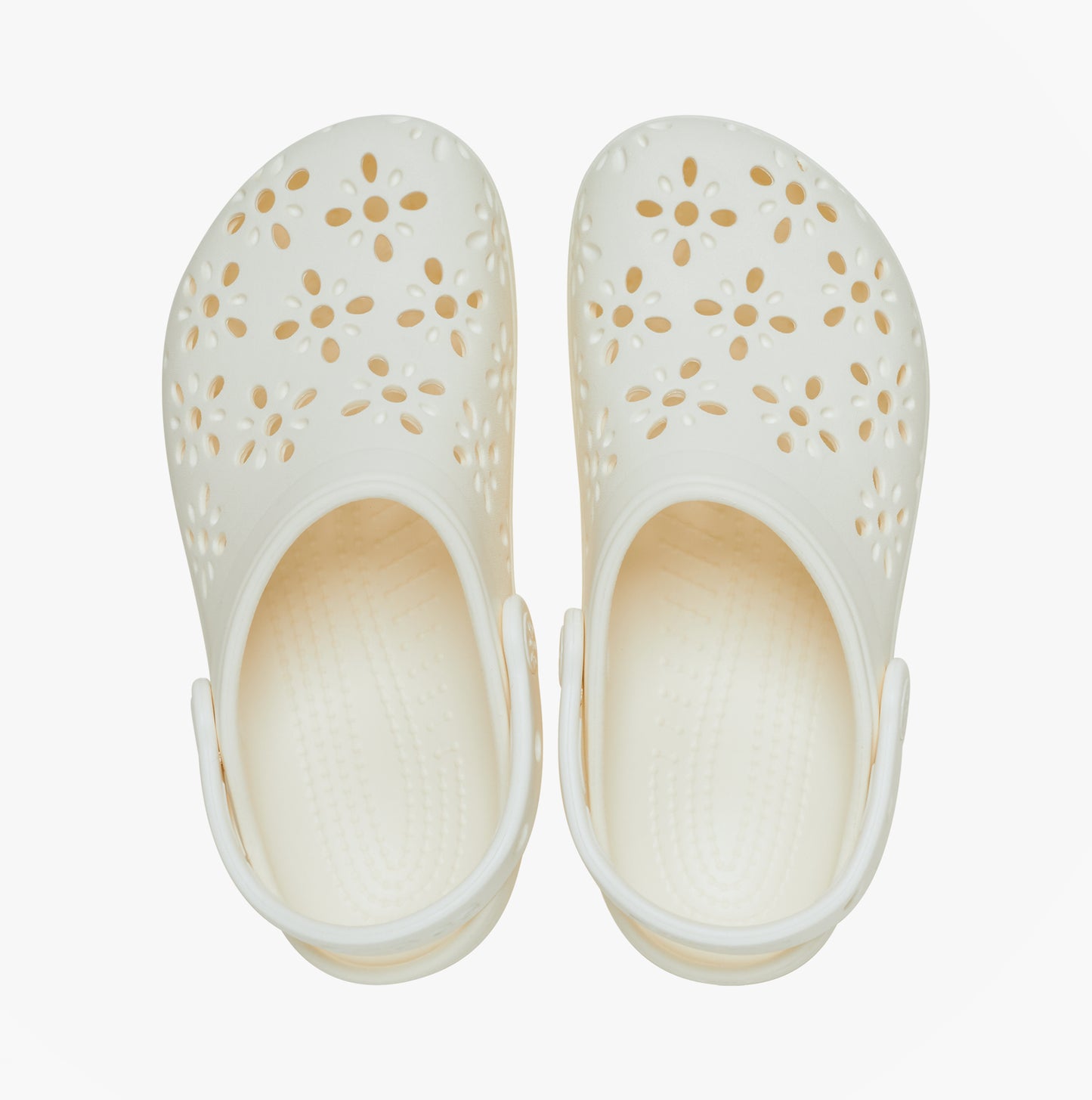 Crocs 210927 CLASSIC FLORAL CUT OUT Womens Clogs Chalk