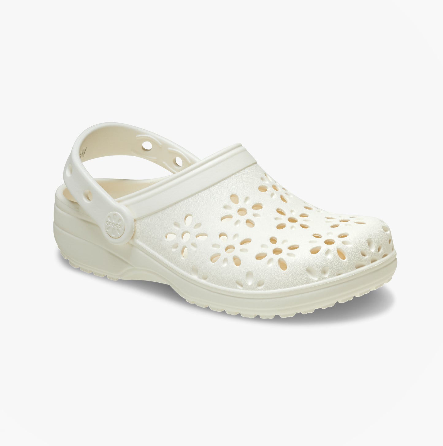 Crocs 210927 CLASSIC FLORAL CUT OUT Womens Clogs Chalk