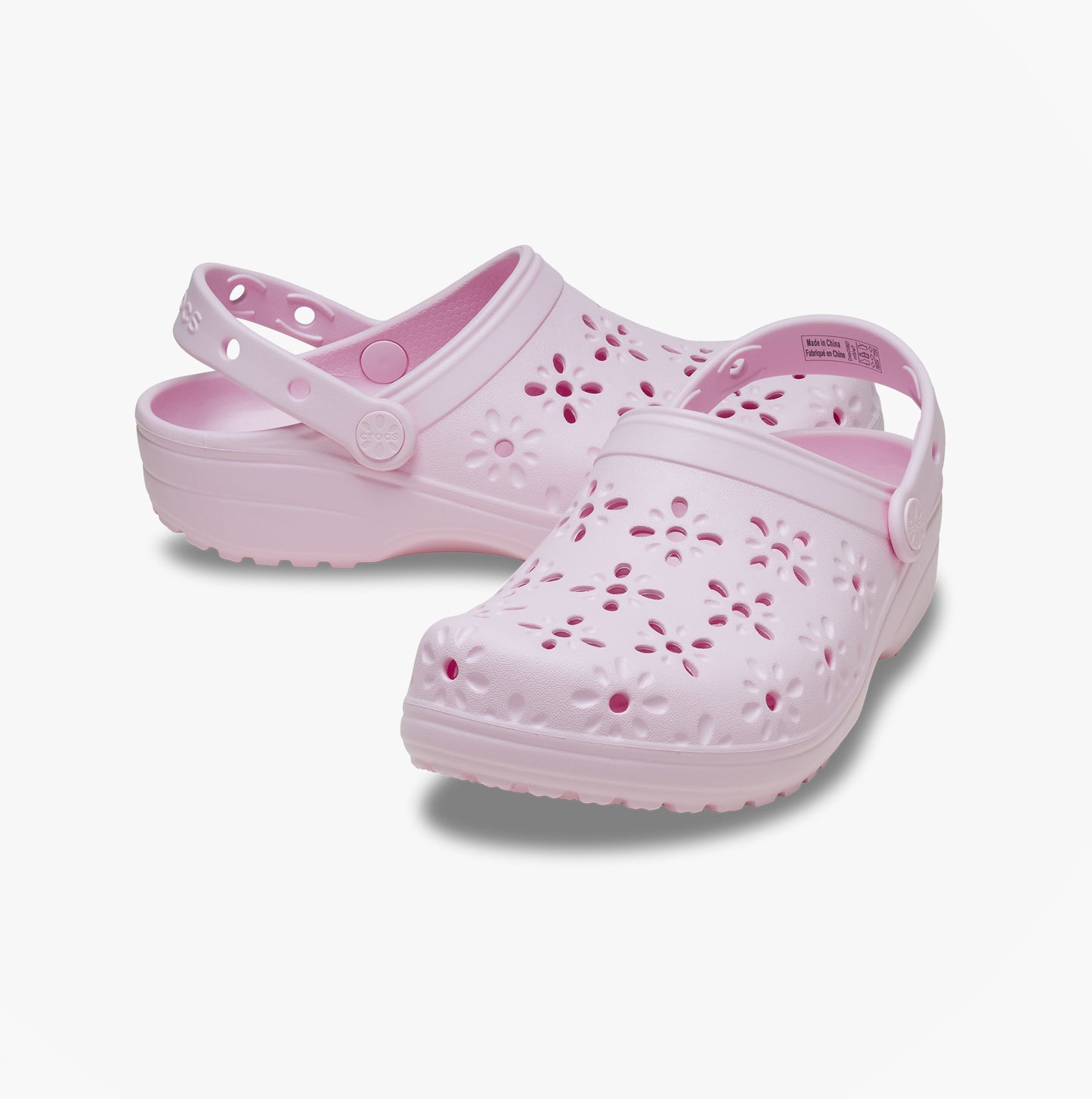 Crocs 210927 CLASSIC FLORAL CUT OUT Womens Clogs Pink