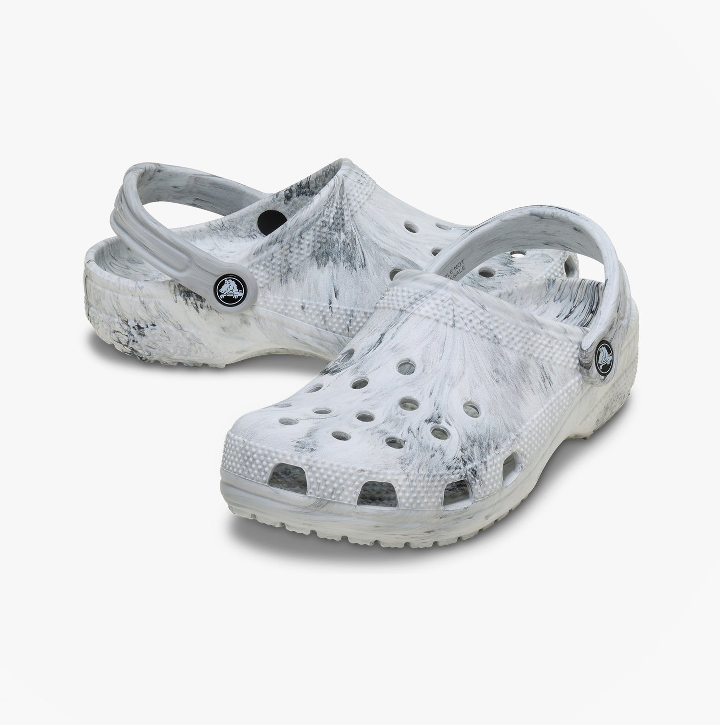 Crocs 211583 WATERCOLOR MARBLED Womens Clogs Grey Swirl