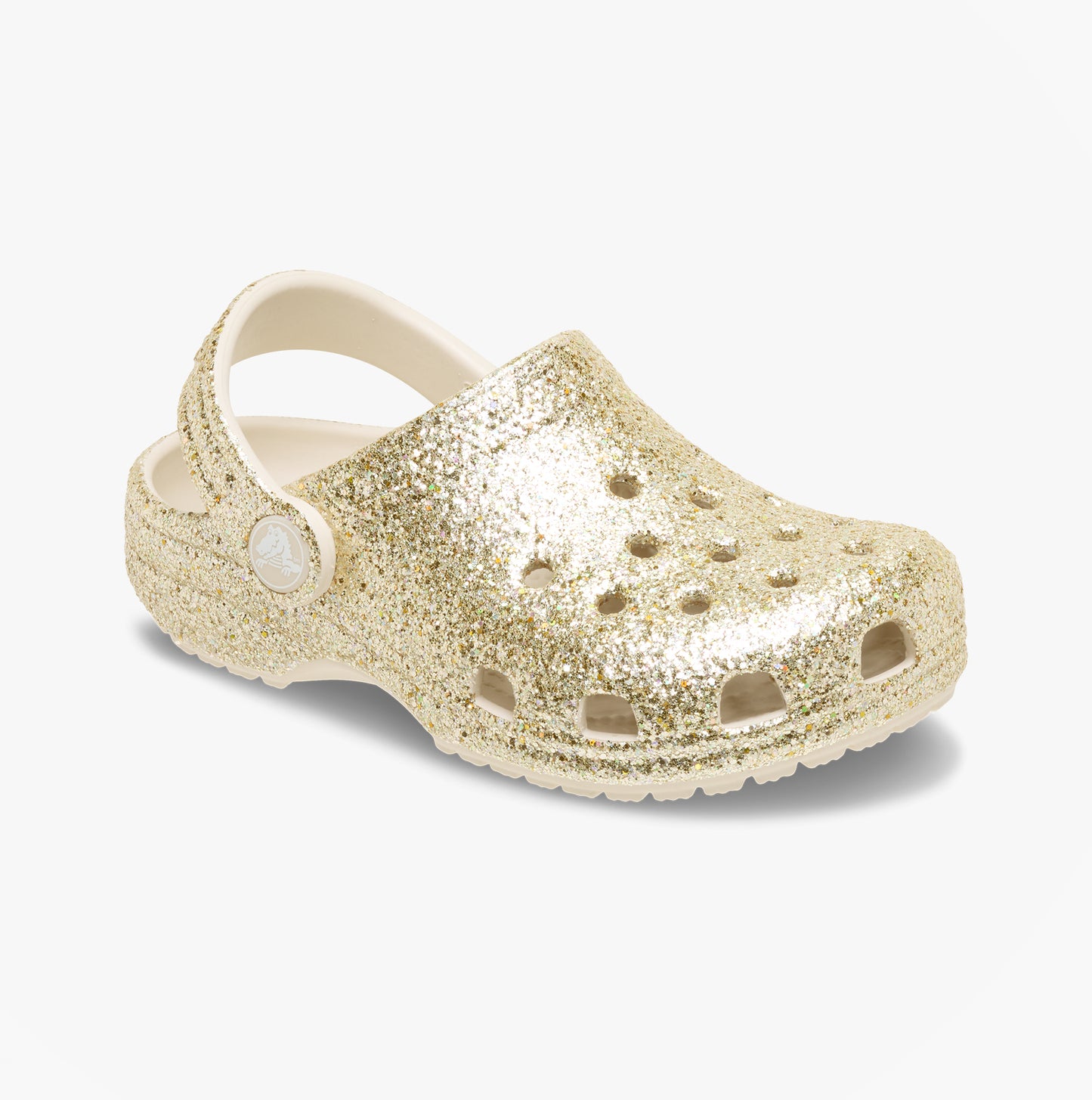 Crocs CLASSIC CHUNKY GLITTER Girls Clogs Sandals Sandstone