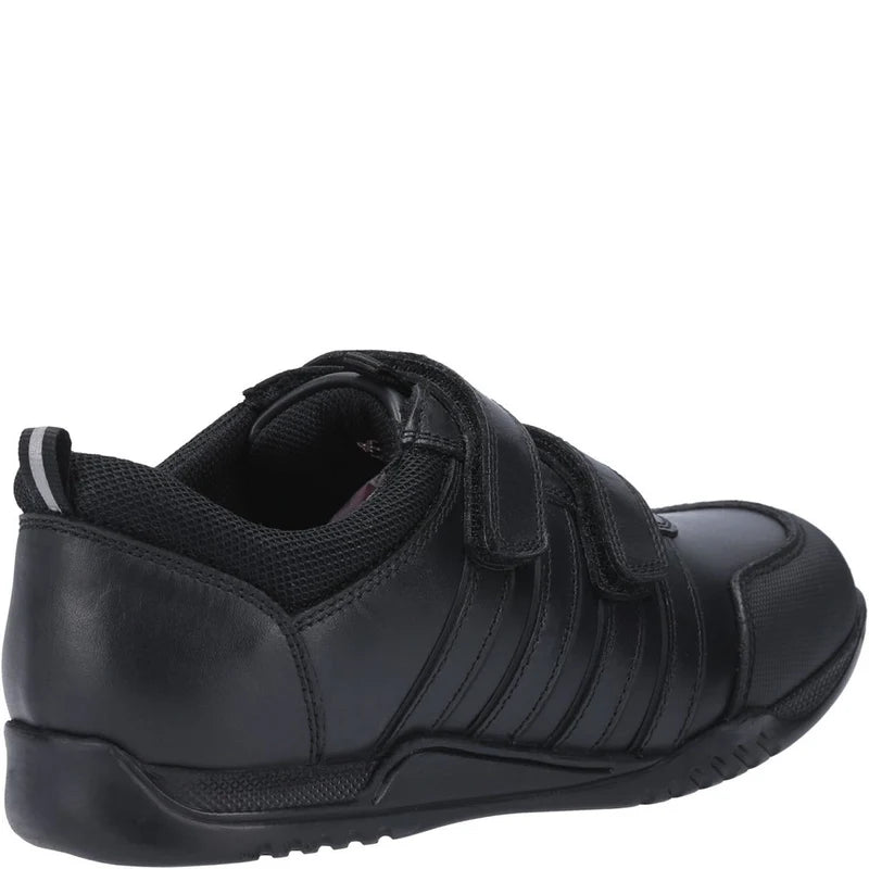 Hush Puppies JOSH Boys Leather School Shoes Black