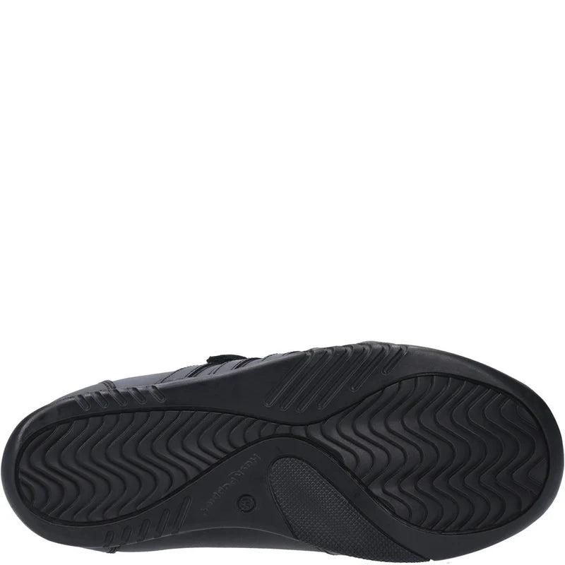 Hush Puppies JOSH Boys Leather School Shoes Black