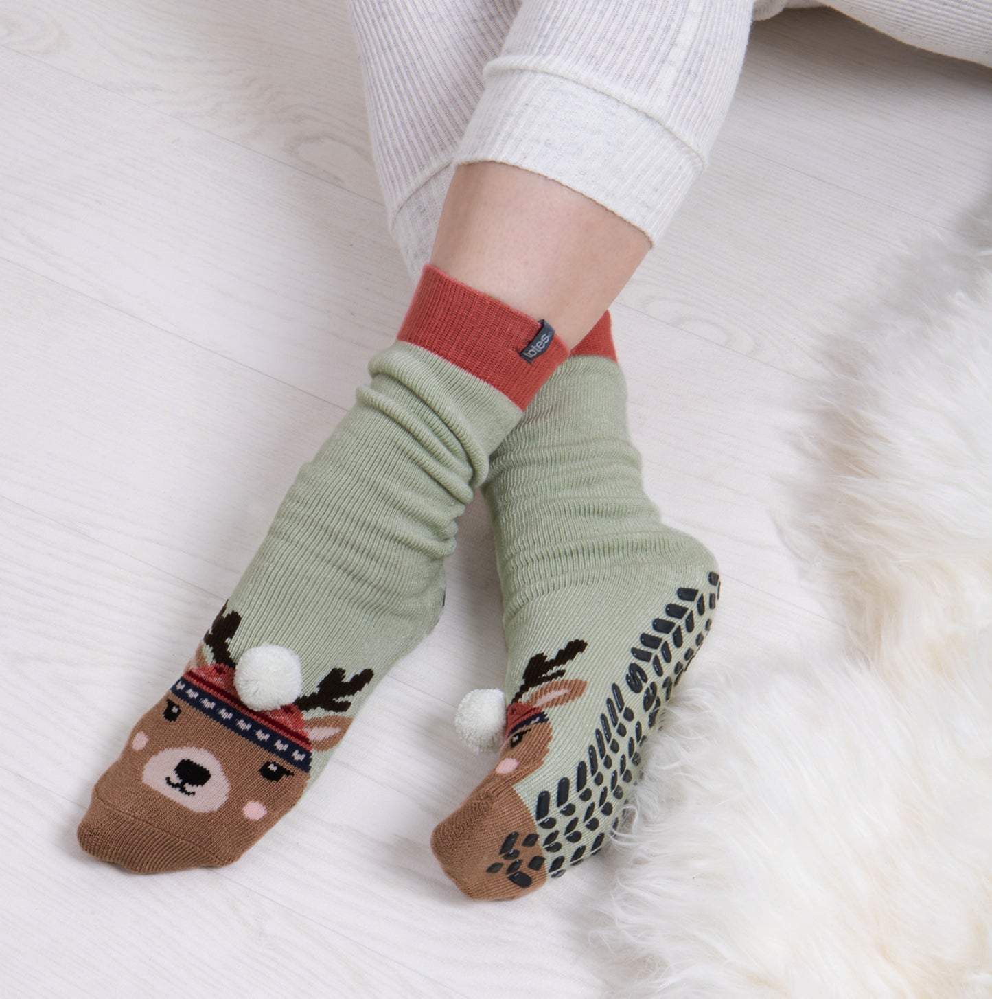 Totes Toasties single-original Womens Slipper Reindeer