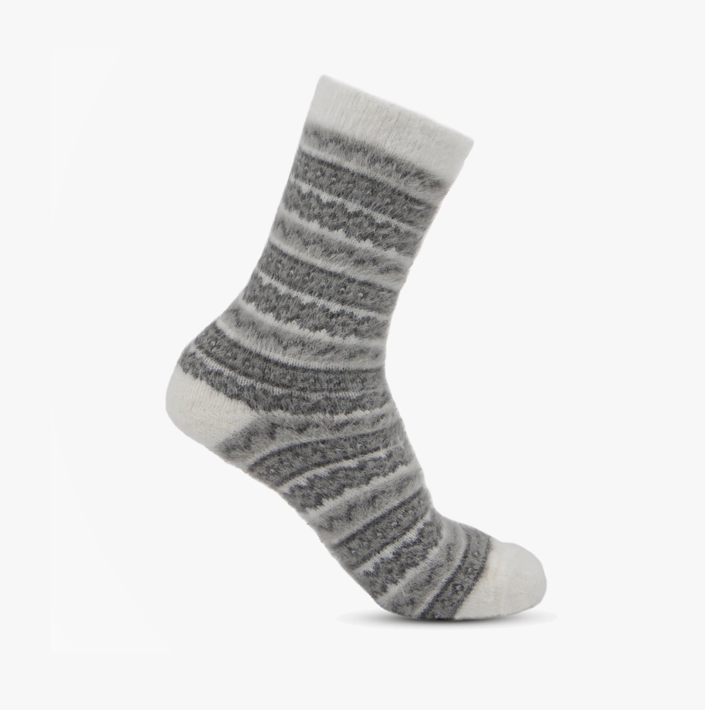 Totes Toasties fair-isle-cheni Womens Slipper Socks Grey