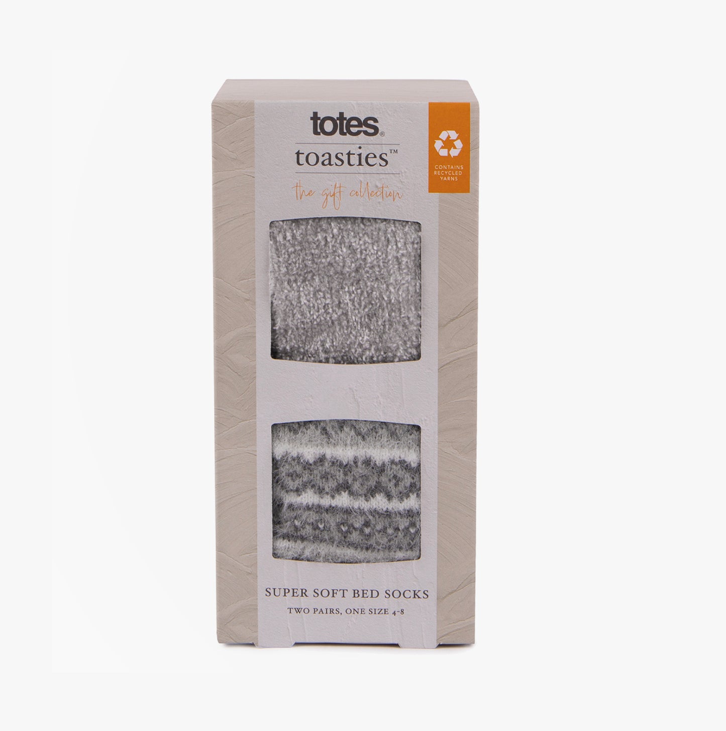 Totes Toasties fair-isle-cheni Womens Slipper Socks Grey