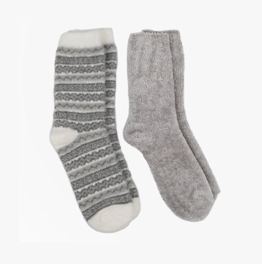 Totes Toasties fair-isle-cheni Womens Slipper Socks Grey