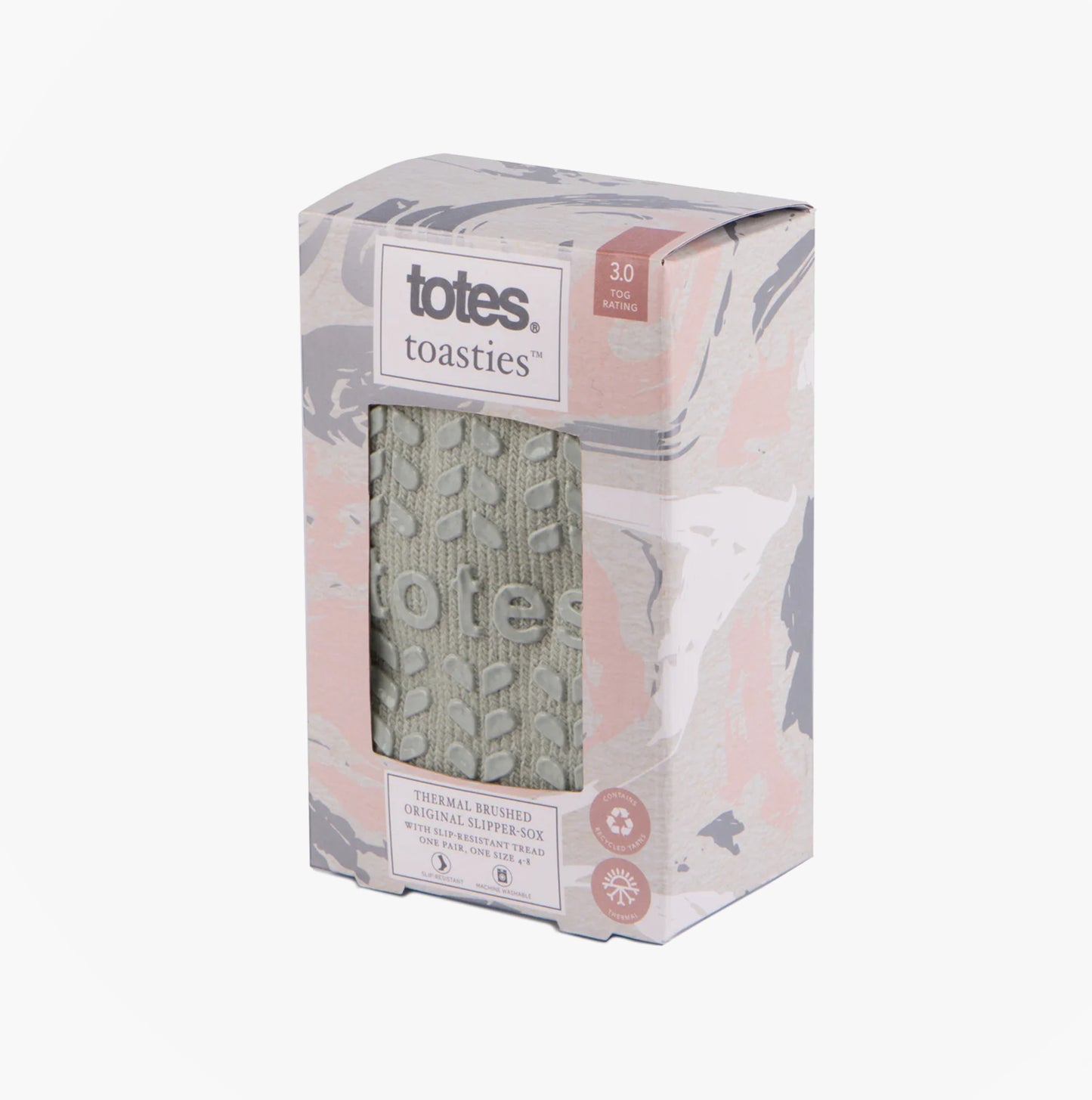 Totes Toasties 3244 THERMAL BRUSHED Womens Slipper Socks Grey Marl
