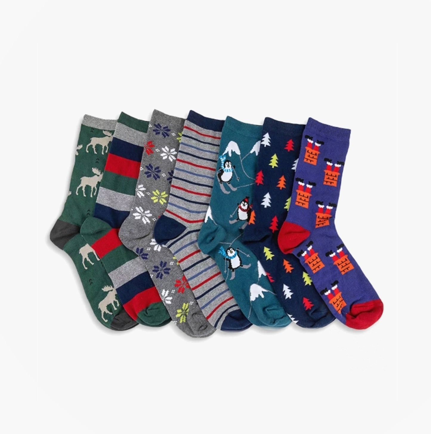 Totes Toasties 7-days-of-the-w Mens Crew Socks Multi