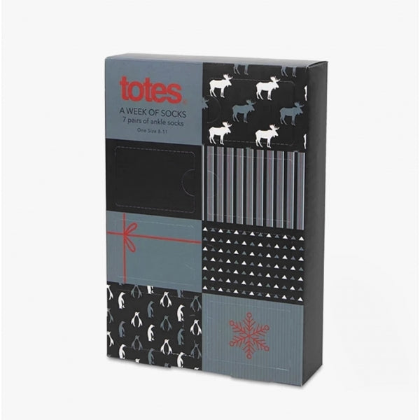 Totes Toasties 7-days-of-the-w Mens Crew Socks Multi
