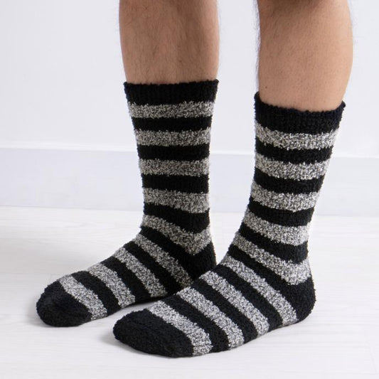 Totes Toasties 3314L SUPER Mens Crew Socks Grey/Black