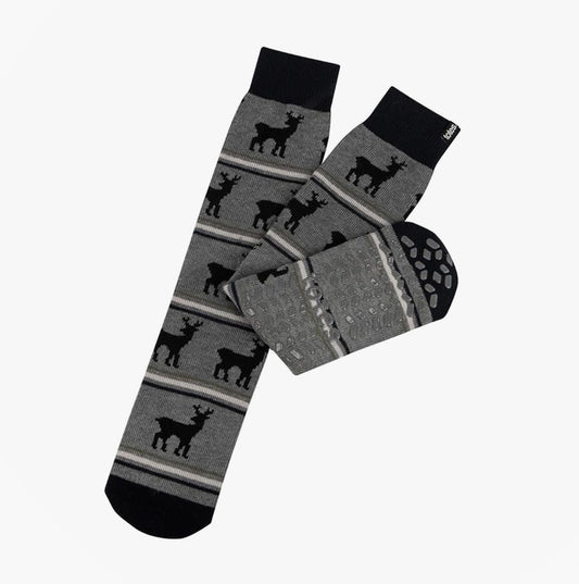 Totes Toasties 3319J ORIGINAL NOVELTY SLIPPER SOCKS Mens Slipper Socks Stag