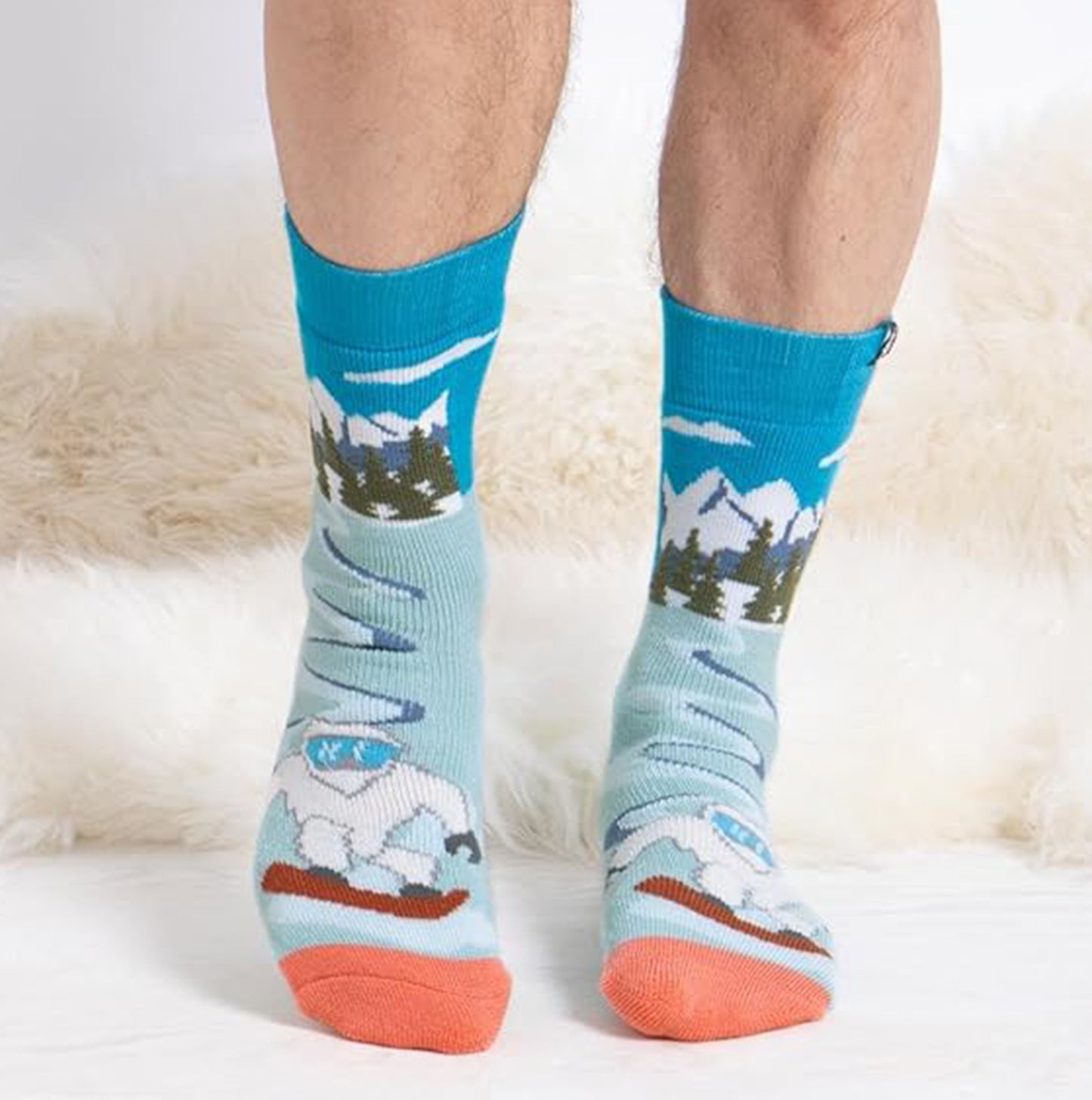 Totes Toasties 3324 ORIGINAL SLIPPER SOCKS Mens Slipper Socks Yeti