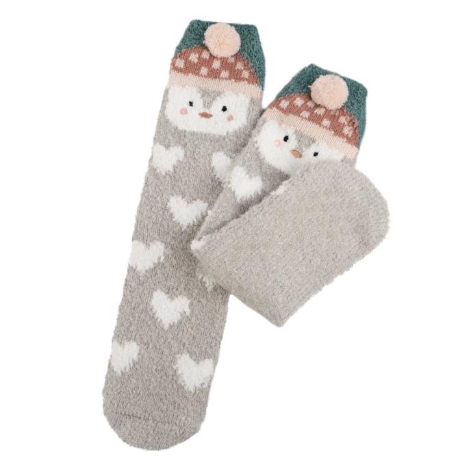 Totes Toasties 3403 NOVELTY SUPER SOFT SLIPPER SOCKS Womens Crew Penguin