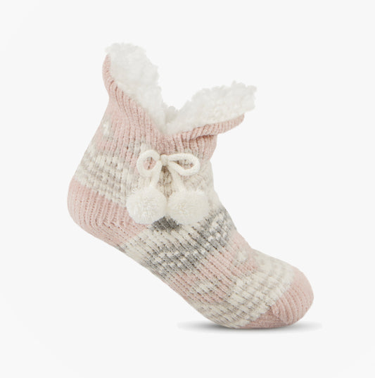 Totes Toasties 3568 CHENILLE CROP KNITTED SLIPPER SOCKS Womens Slipper Socks Multi