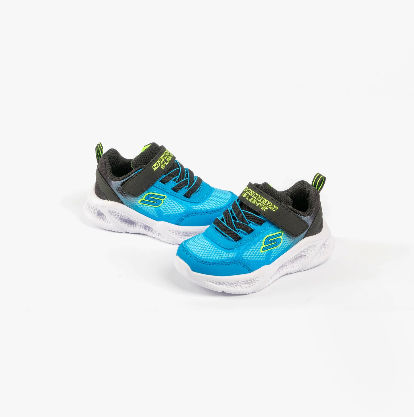 Skechers 401495N/BKBL METEOR-LIGHTS-KRENDO Boys Trainers Black Blue