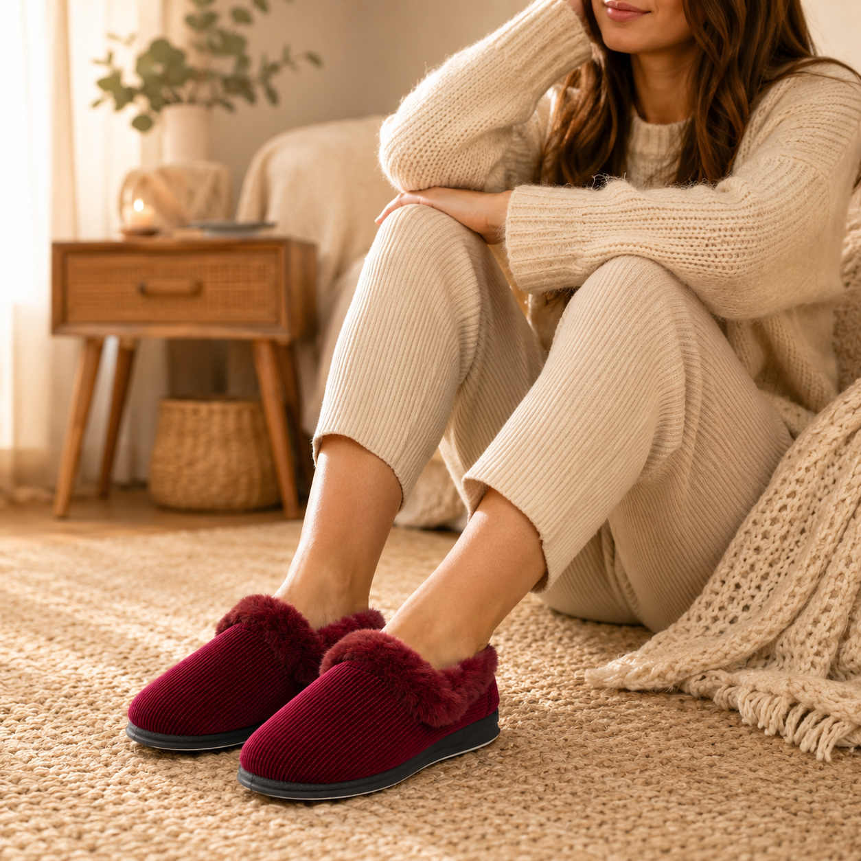 Padders REPOSE Womens Full Slippers Red