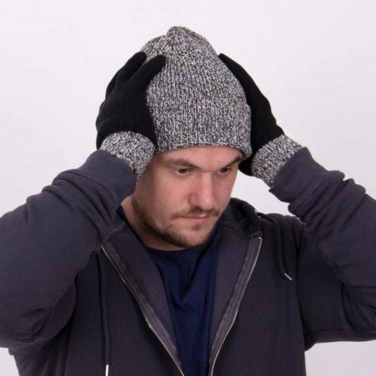 HAT AND GLOVE SET Grey