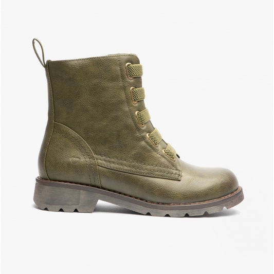 INGRID Womens Combat Boots Khaki