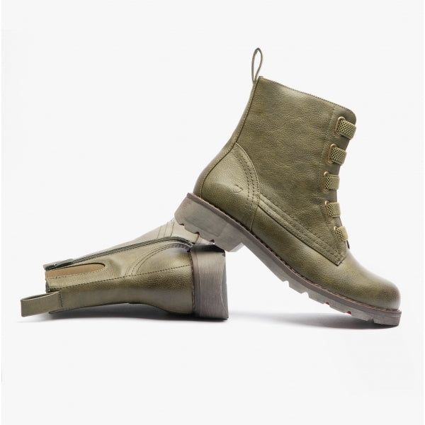 INGRID Womens Combat Boots Khaki