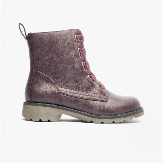 INGRID Womens Combat Boots Purple