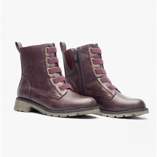 INGRID Womens Combat Boots Purple