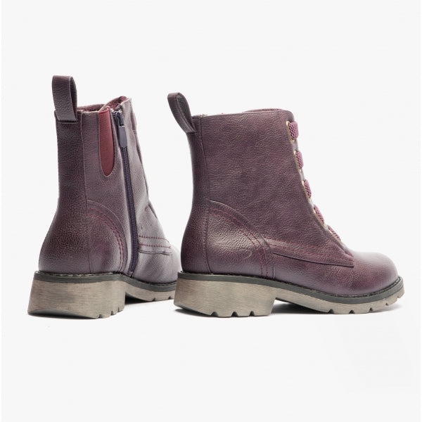 INGRID Womens Combat Boots Purple