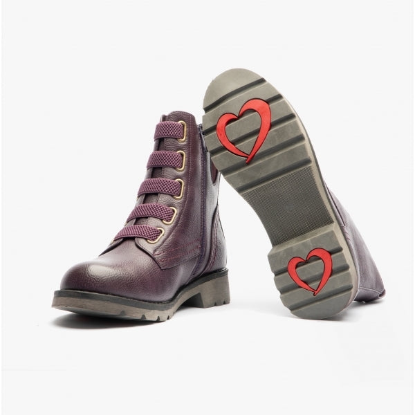 INGRID Womens Combat Boots Purple