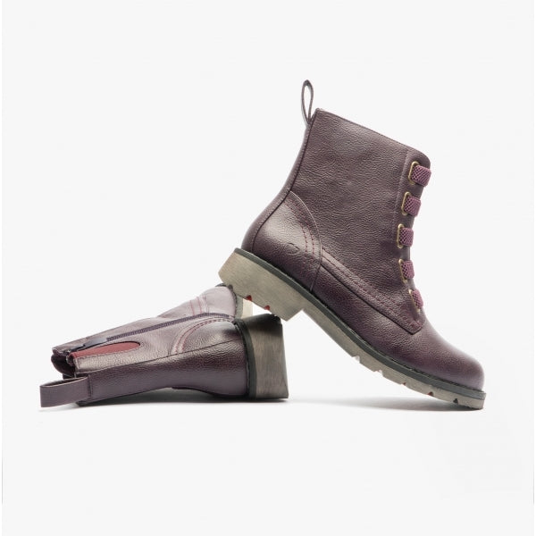 INGRID Womens Combat Boots Purple