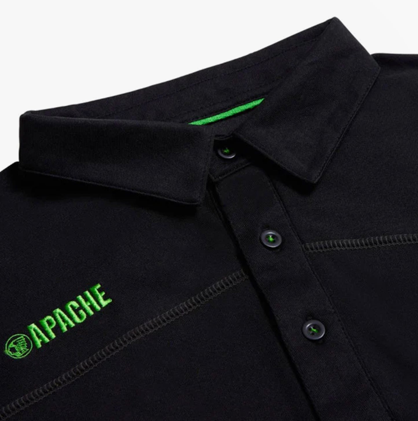 Apache LANGLEY Mens Polo Shirt Black Grey