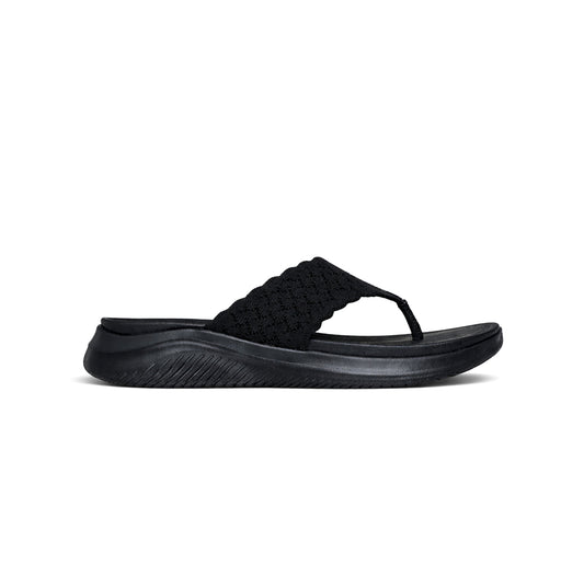 Skechers ULTRA FLEX 3.0 SANDAL-RHYTHM Womens Toe-Post Sandals Black