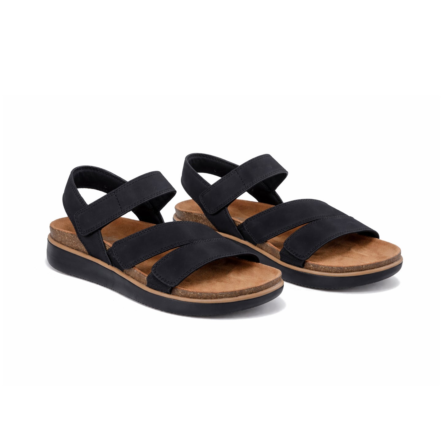 Skechers LIFTED COMFORT Womens Ankle Strap Sandals Black