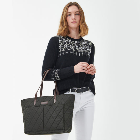 Barbour QUILTED Womens Tote Bag Olive