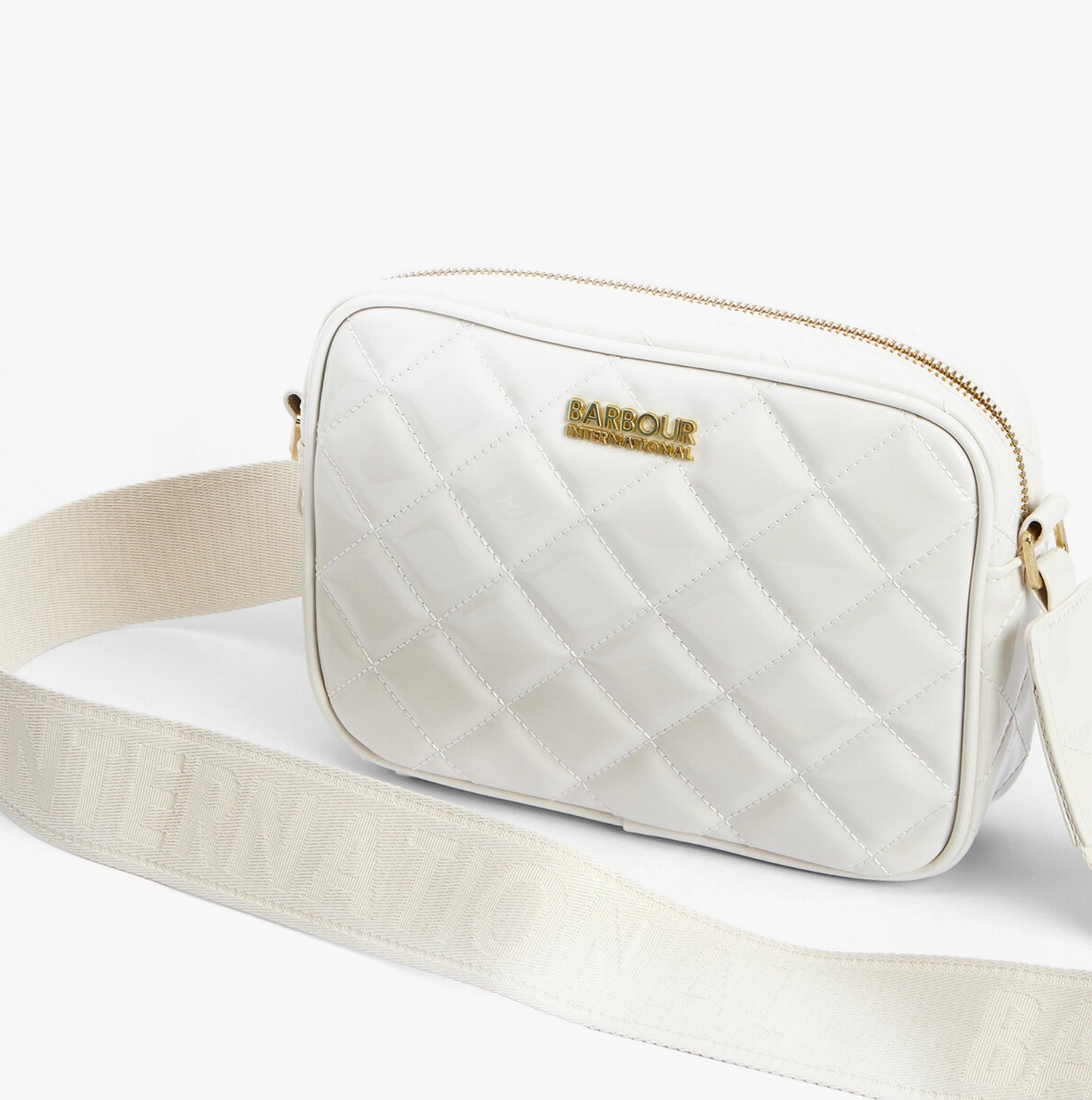Barbour B.INTL QUILTED SLOANE Womens Crossbody Bag Gloss Silver Birch
