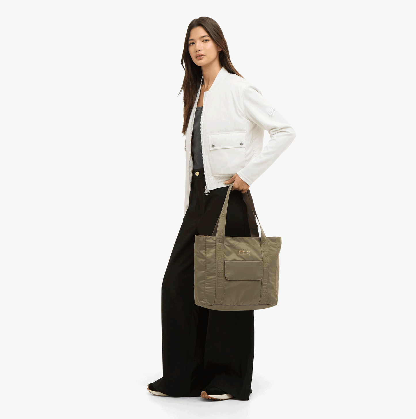 Barbour QUALIFY Womens Tote Bag Dusky Khaki
