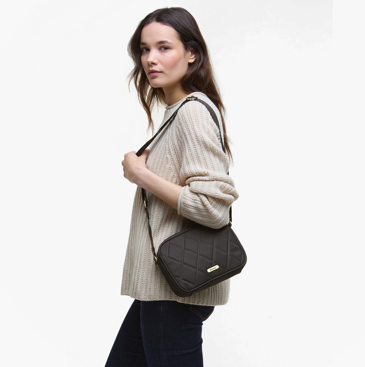 Barbour QUILTED Crossbody Bag Womens Olive