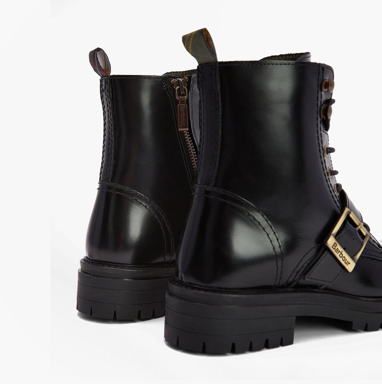 Barbour OUSEBURNE Womens Lace Up Boots Black Glace