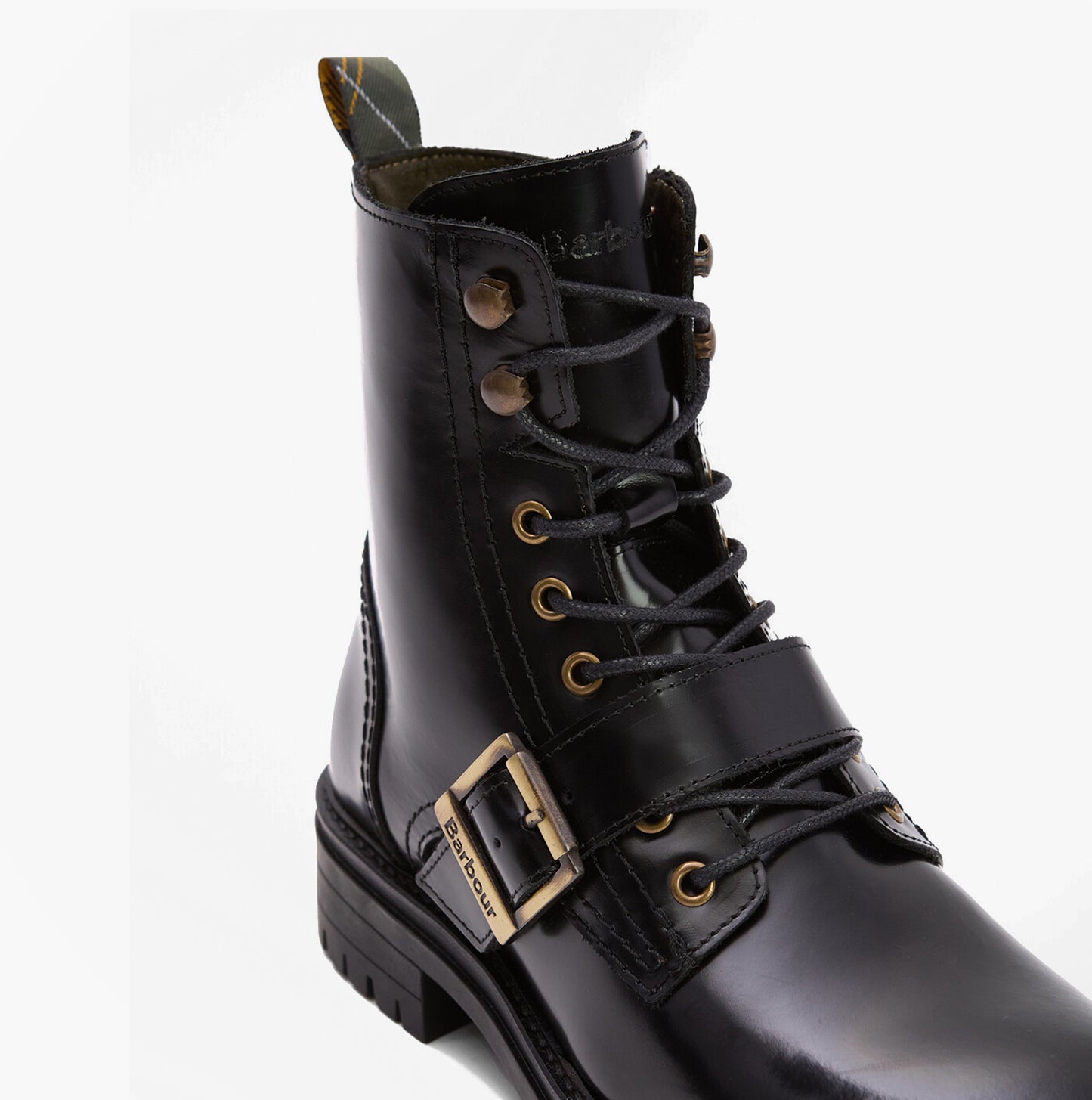 Barbour OUSEBURNE Womens Lace Up Boots Black Glace