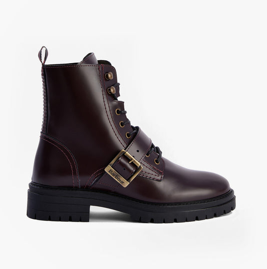 Barbour OUSEBURNE Womens Lace Up Boots Cherry Glace