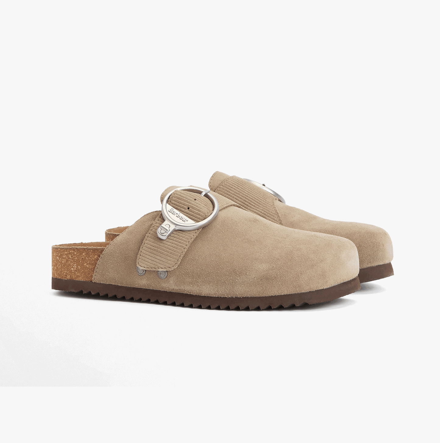 Barbour KYRA CLOSED Womens Mules Sandals Taupe Suede