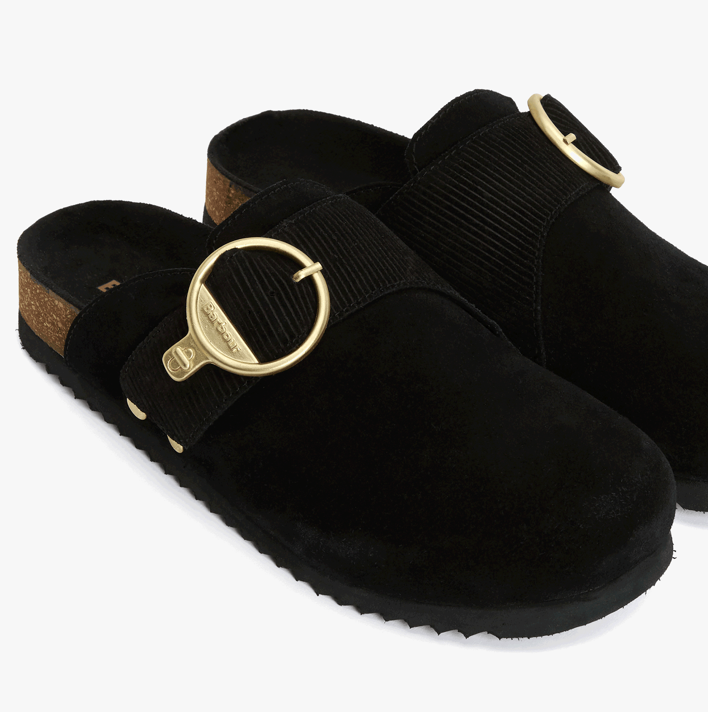 Barbour KYRA CLOSED Womens Mules Sandals Black Suede